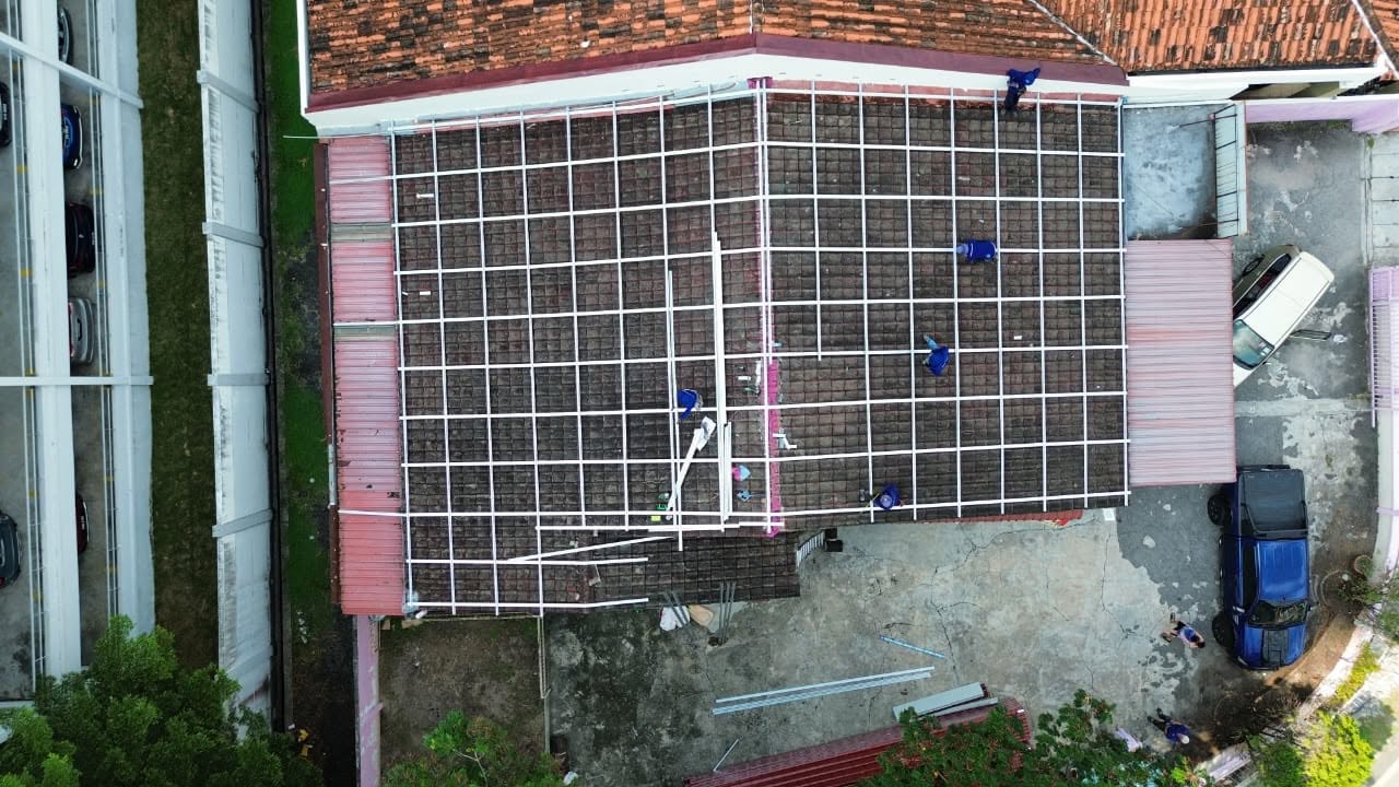 Roofing work in progress in Penang